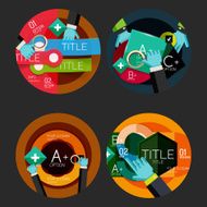 Set of flat design circle option infographics concepts N10