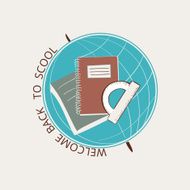 Colored vintage school label