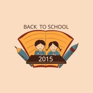 Colored vintage school label N2