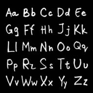handwritten ABC alphabet with leaf N2