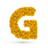 3d yellow leaves alphabet G