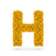 3d yellow leaves alphabet H