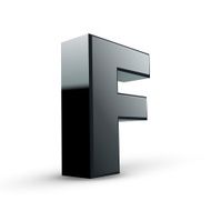 glossy black alphabet F N2
