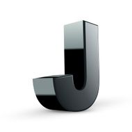 glossy black alphabet J N2