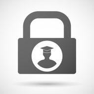 Lock icon with a student