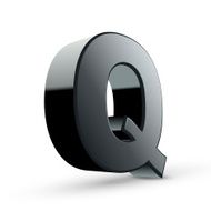 glossy black alphabet Q N2