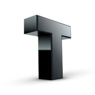 glossy black alphabet T N2