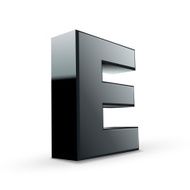 glossy black alphabet E N2