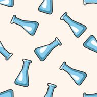 Test tubes and beakers cartoon seamless pattern background N3