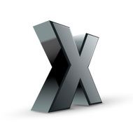 glossy black alphabet X N2