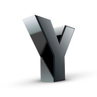 glossy black alphabet Y N2