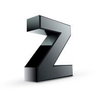 glossy black alphabet Z N2