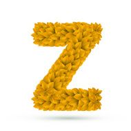 3d yellow leaves alphabet Z