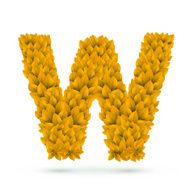 3d yellow leaves alphabet W