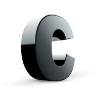 glossy black alphabet C N2