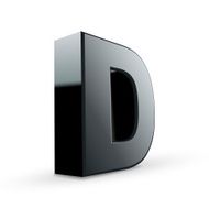 glossy black alphabet D N2