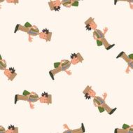 student cartoon seamless pattern background