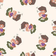 student cartoon seamless pattern background N3