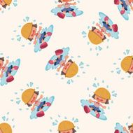 student cartoon seamless pattern background N4