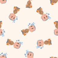 student cartoon seamless pattern background N5