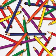 colours pencils vector seamless pattern