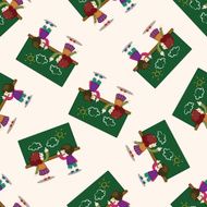 student cartoon seamless pattern background N8