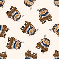 student cartoon seamless pattern background N13