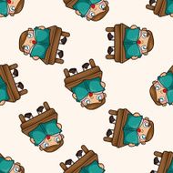 student cartoon seamless pattern background N14