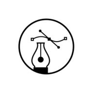 pen tool and spline curve vectror illustration logo