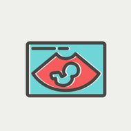 Fetal ultrasound thin line icon N3