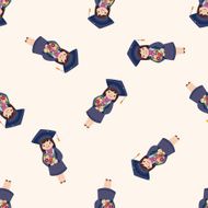 graduate student cartoon seamless pattern background N7