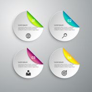Vector illustration infographics paper circles colored Stickers