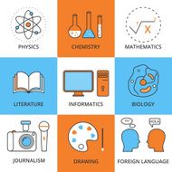 Stock Vector Linear icon school lessons