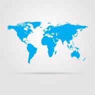 Earth blue map with shadow vector illustration N2
