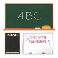 Chalkboards Set Isolated on White Background N2