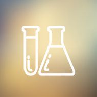 Test tube and beaker thin line icon N3