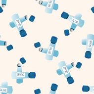 glue cartoon seamless pattern background