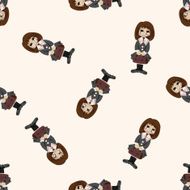 student cartoon seamless pattern background N21