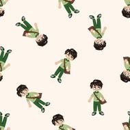 student cartoon seamless pattern background N27