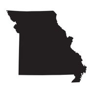 black map of Missouri