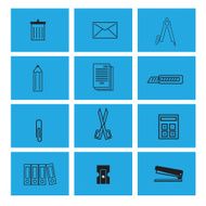 Stationery line icons