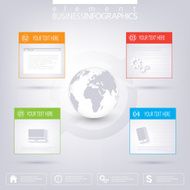 Modern infographic network template with place for your text