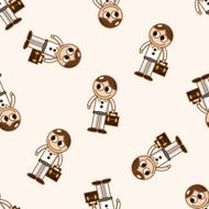 student cartoon seamless pattern background N40