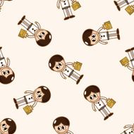 student cartoon seamless pattern background N41