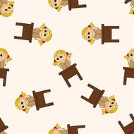 student cartoon seamless pattern background N46