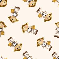 student cartoon seamless pattern background N47