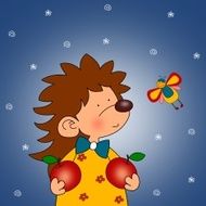 hedgehog and fly Cartoon characters