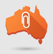 Australia map icon with a clip