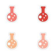 assembly realistic sticker design on paper flask N5