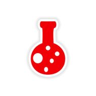 icon sticker realistic design on paper flask N4